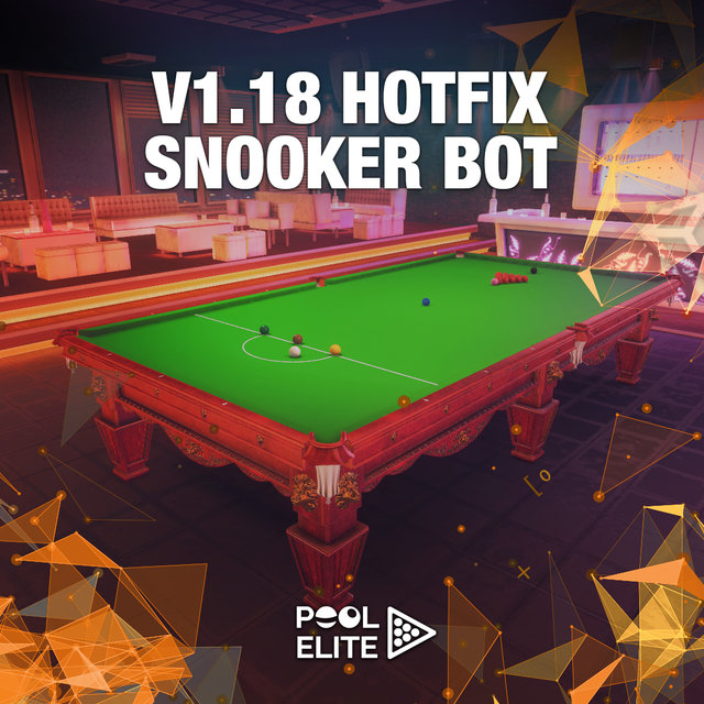 pool elite v1.18 hotfix snooker bot update elo system new cue sticks accessories free billiards pool 8 ball snooker carom online billiards